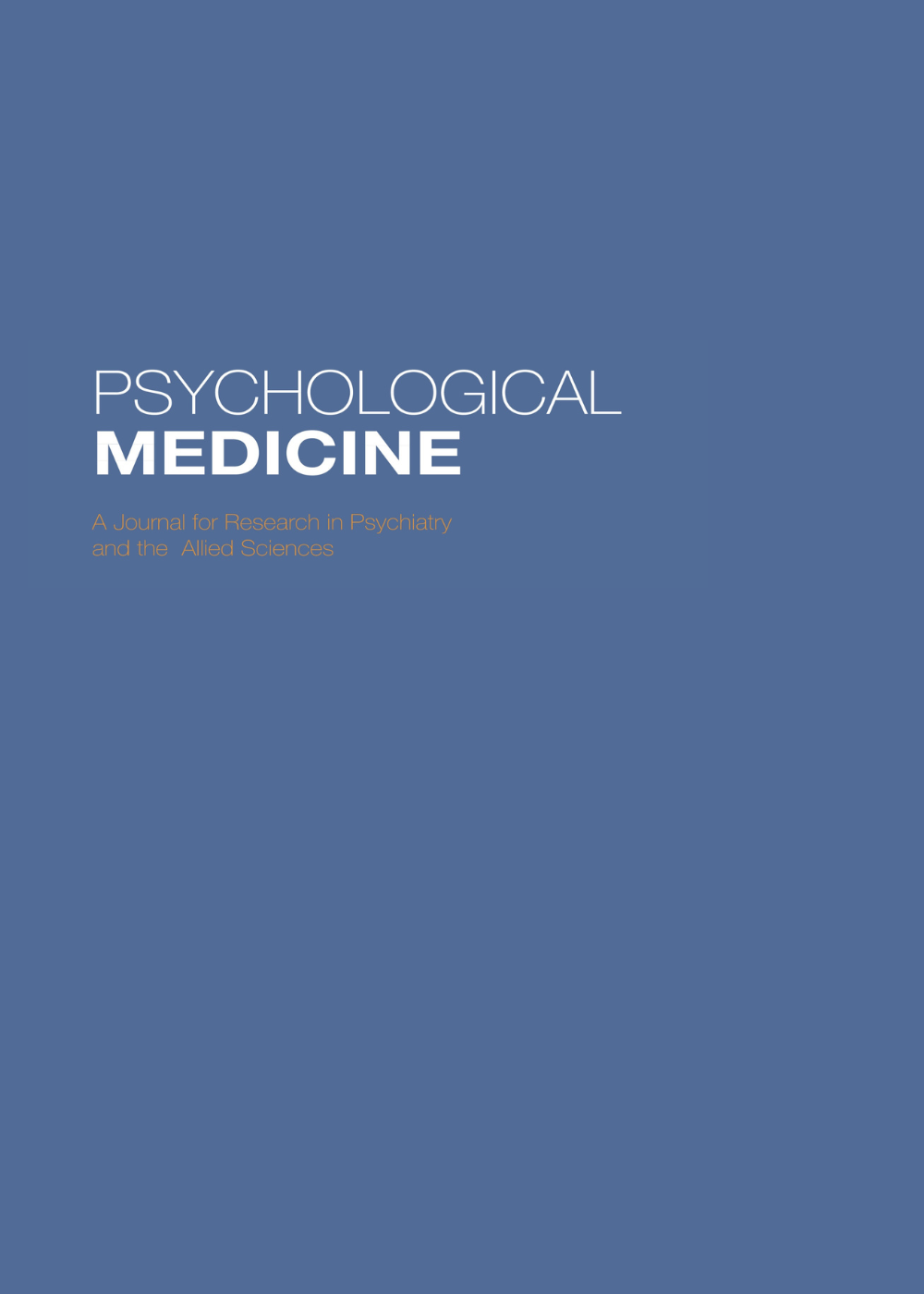 Psychological Medicine