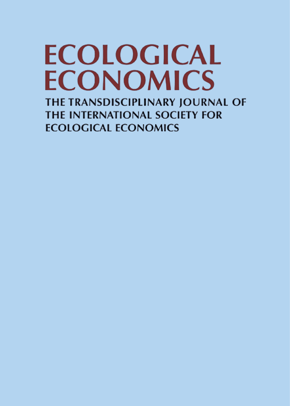 Ecological Economics