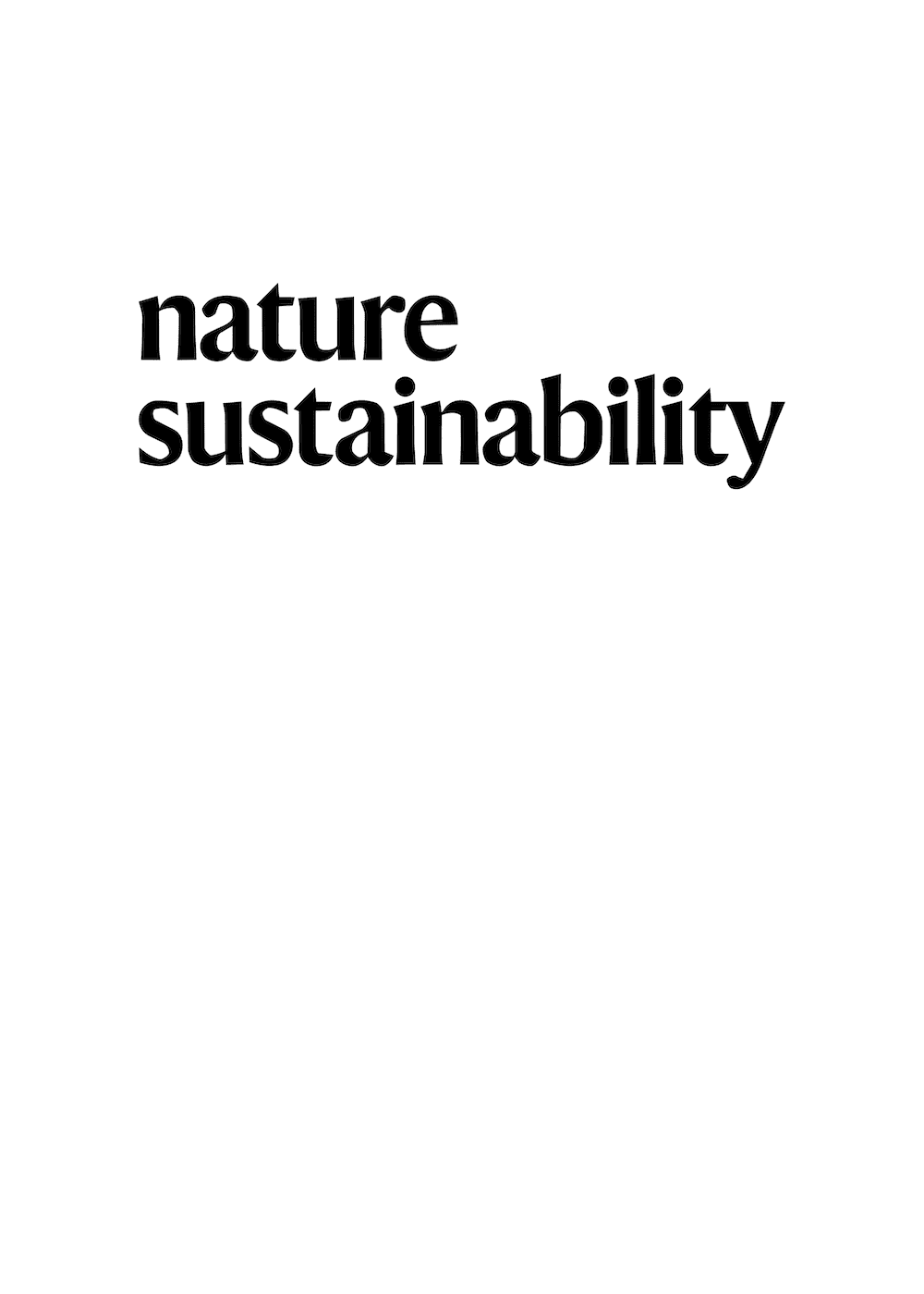 Nature Sustainability
